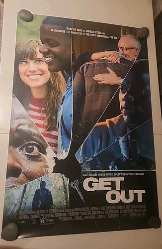 GET OUT Original 2017 D/S one sheet film poster Jordan Peele Daniel Kaluuya
