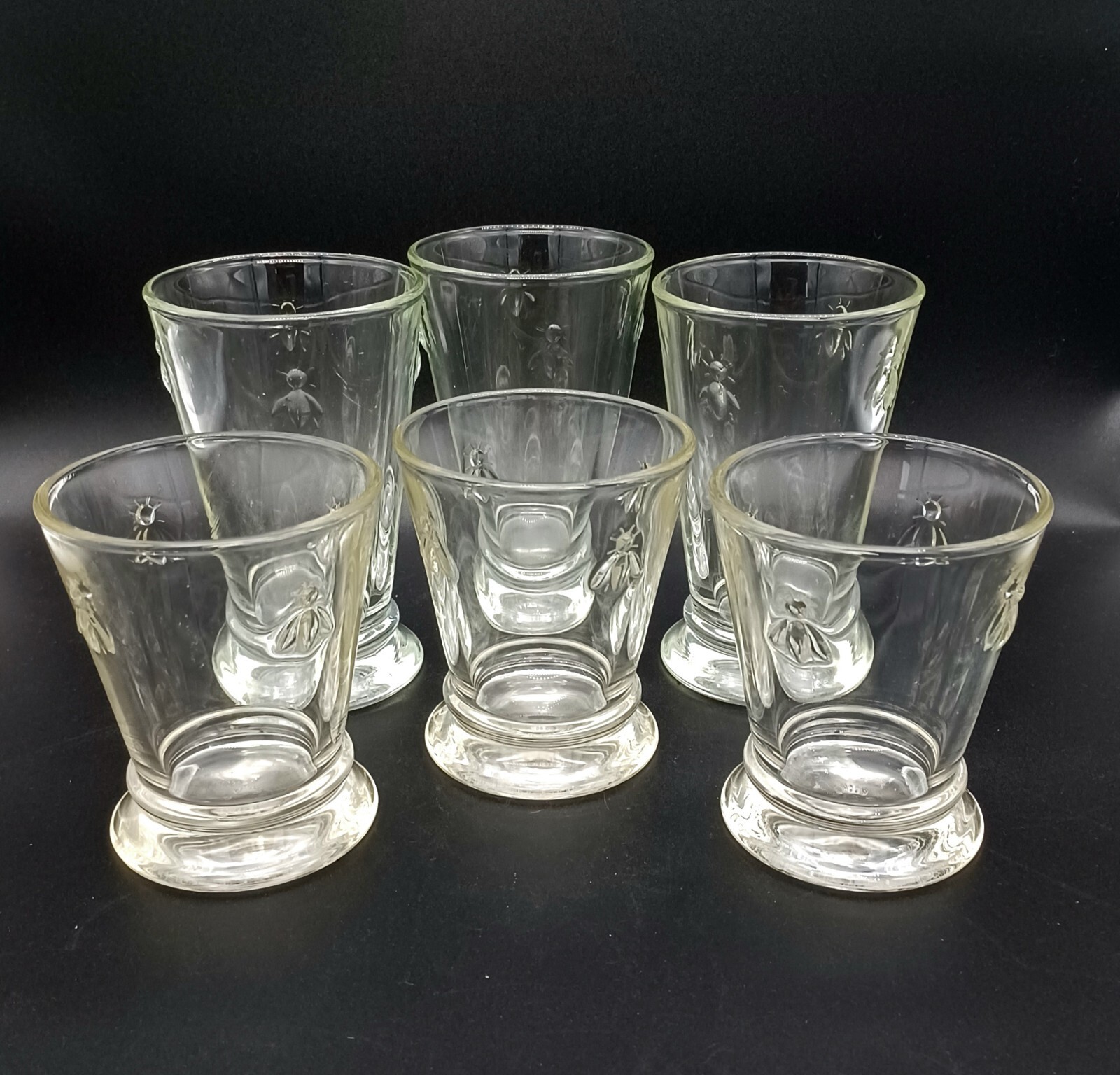 Set of 6 La Rochere France Bee Tumblers Tea Highball Glasses Napoleon 9