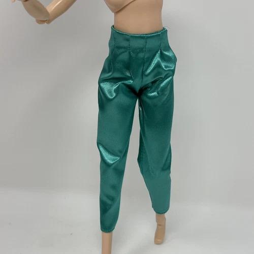 Barbie Signature Looks #19 Tall Teal Satiny Pants For Made To Move Doll
