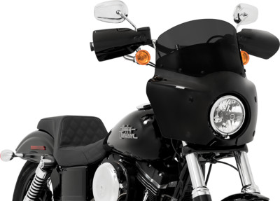Memphis Shades 9'' Dark Black Smoke Road Warrior Windshield Harley Softail Dyna