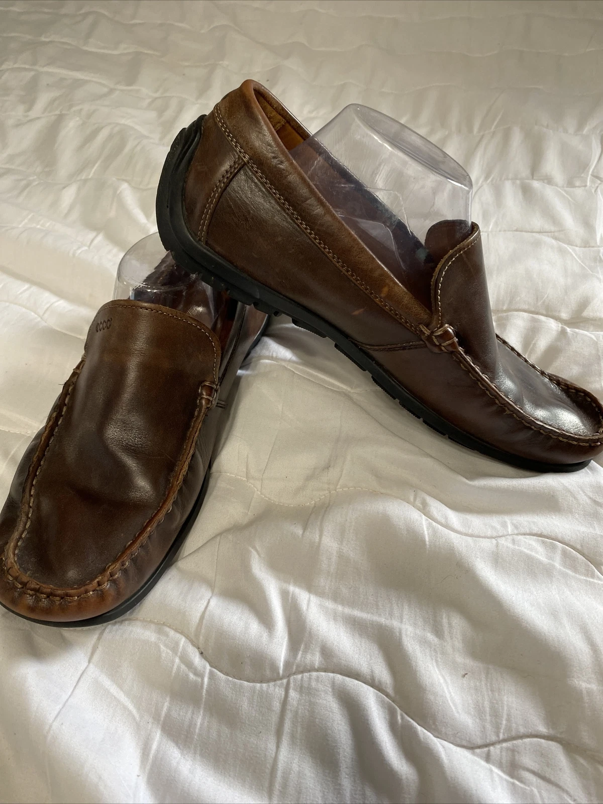 ECCO Mocassini da guida casual slip on marrone pelle 44 da uomo US 10 5