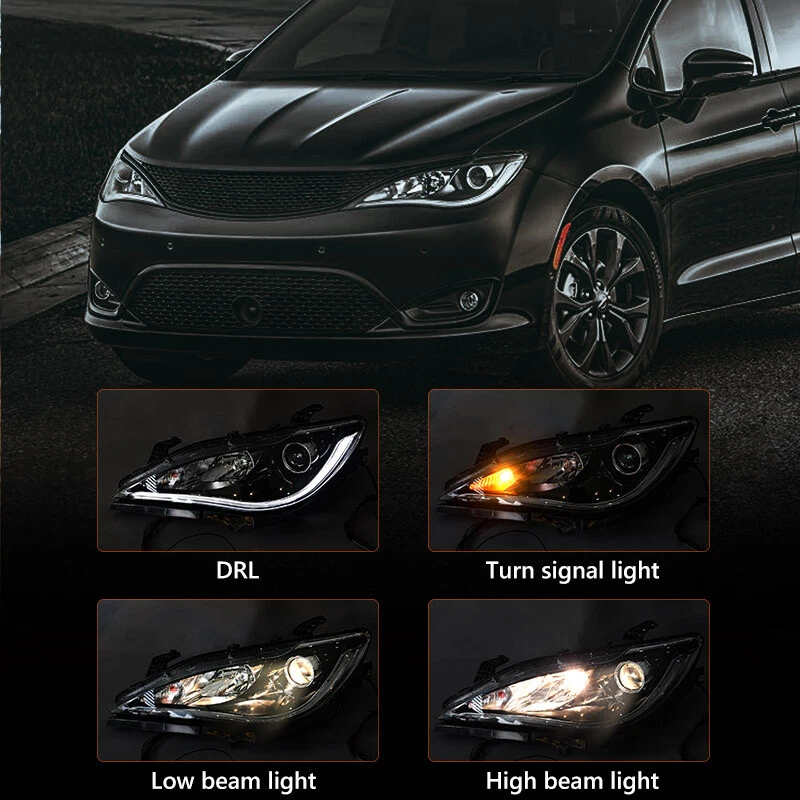 Pair For 2017-2020 Chrysler Pacifica Factory HID/Xenon Headlights LED DRL LH+RH - Image 3 of 4