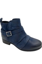 Miz Mooz Leather Ankle Boots with Buckle Suzy Sapphire
