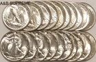 ROLL (20) WALKING LIBERTY HALF DOLLAR “STUNNING GEMS” BU UNCIRCULATED 90% SILVER