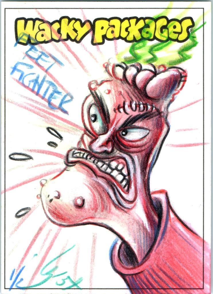 2024 WACKY PACKAGES DRAWN ARTIST SKETCH CARD FEET FIGHTER by Greg