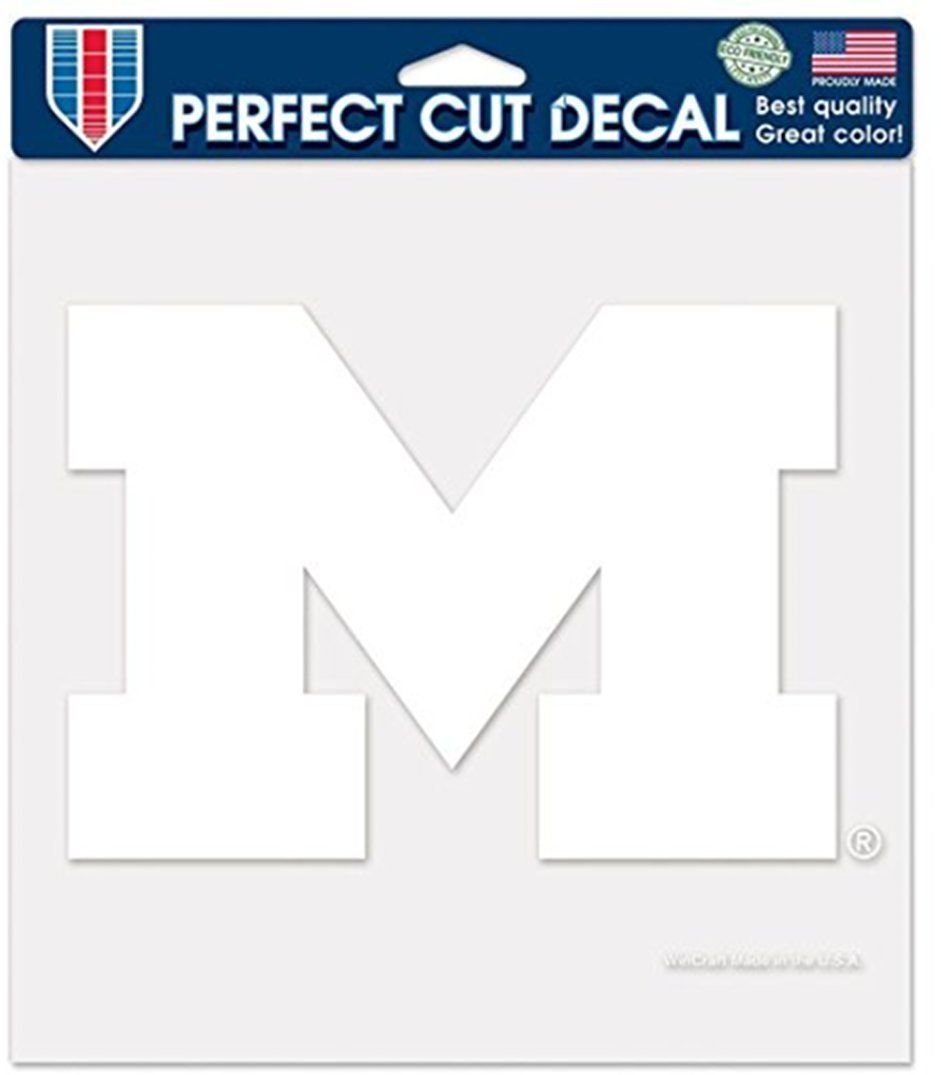 Michigan Wolverines 8 michigan-wolverines-8-x-8-clear-die-cut-decal-white-decal-white-logo-usa-ship-ebay