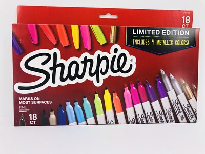 Sharpie Fine Tip Permanent Marker Assorted Colors 18 Ct School Home Office 