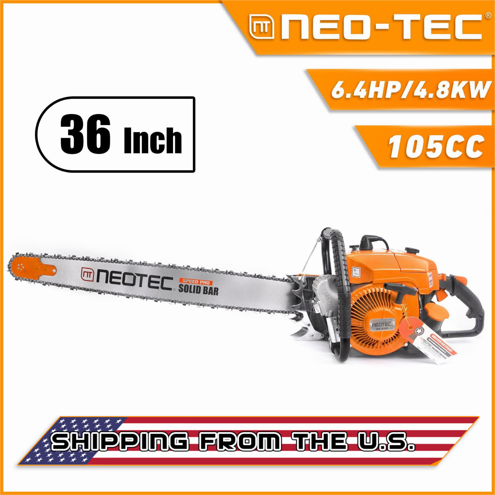 105cc Gas Chainsaw with 36'' Bar and Chain Compatible with 070 For Chainsaw Mill eBay