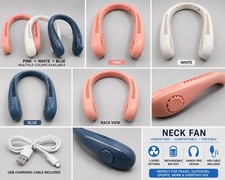 Portable Rechargeable Neck Fan 3 Speed Hands Free USB Personal Cooling Fan
