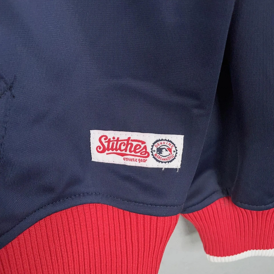 Chaqueta de los Medias Rojas de Boston para Hombres 2XL Azul Marino Rojo MLB Béisbol Cremallera Completa Calentamiento de Pista Foto 4 de 4