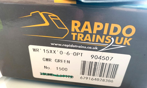 Rapido Trains WR 15 XX 0-6-0 OPT 904507 GWR GREEN NO'S 1500 DCC SPUR OO | Condition: New