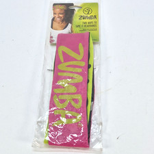 Zumba Women s Reversible Headbands 2 Pack Pink Green Black Logo Activewear