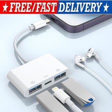 For iPhone to dual USB 3.0 Camera OTG Adapter with Charging Port for iPad lot