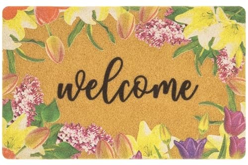 Welcome Door Mats Front Door Outdoor-Entrance Spring Doormat Home Non Slip