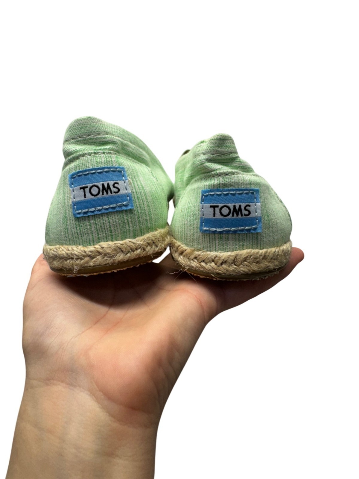 SAOLA Scarpe casual Toms donna espadrillas slip on verdi suola tessuto taglia 8 9480