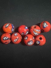 8 Millefiori glass beads - B1484 Handmade Rare - 15mm