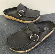 Birkenstock Buckley Clogs Mules Size 37 Women Size 6 Black Oiled Leather Slip On