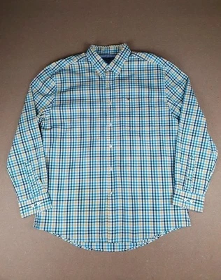 Chemise à manche longue à carreaux Tommy Hilfiger bleu jaune et blanche - Photo 1/4