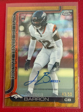 2025 Topps Chrome Jahdae Barron Gold WAVE Refractor Autograph /50 #RA-JB Auto RC