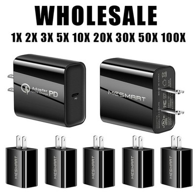 20W Type C USB-C Fast Wall PD Charger Block For Samsung Galaxy S24 S22 Bulk Lot