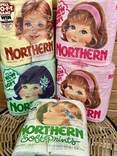 Vintage Northern Toilet Paper Bathroom Tissue Lot Colors Pink Green Yellow Print