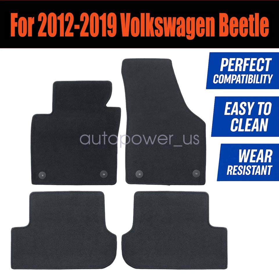 For 2012 2013 2014 2015 2016 2017 Volkswagen Beetle Floor Mats Carpet Velour New - Image 3 of 4