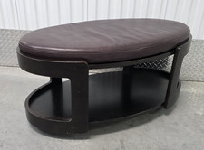 Ekornes Stressless Amarone Leather Wood Rolling Oval Ottoman Norway Furniture