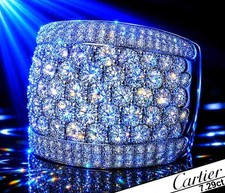 CARTIER Diamond Ring 18K Gold 7.29ct Diamond Eternity Ring Vintage Estate Band