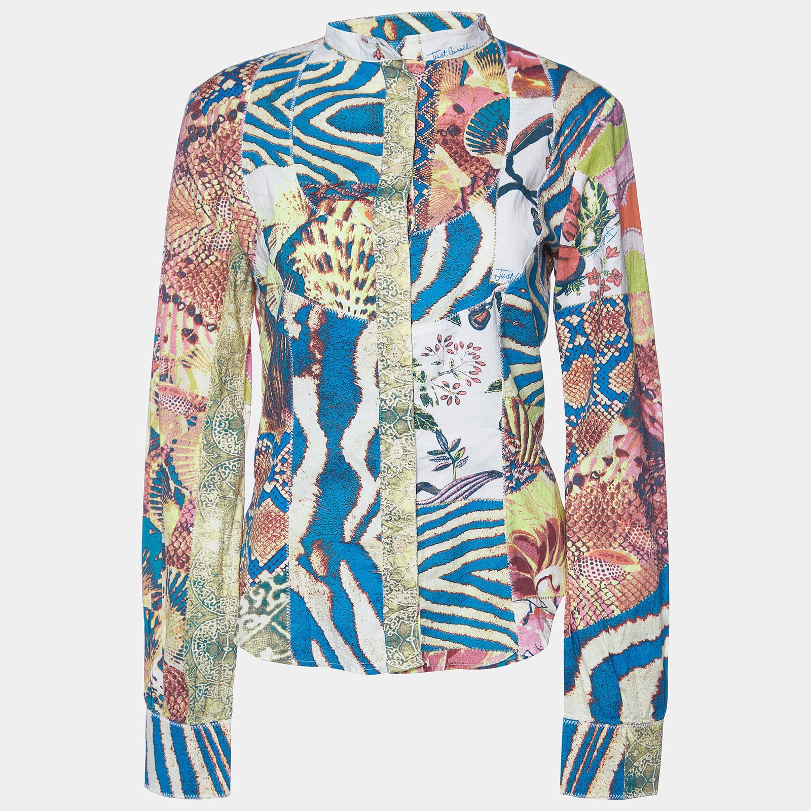 Just Cavalli Multicolor Patchwork Printed Cotton … - image 1