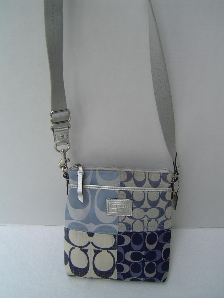 AUTHENTIC COACH TONAL DENIM PATCHWORK SWING PACK … - image 2