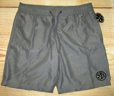 MENS MAUI AND SONS CHARCOAL GRAY HYBRID WALK & SWIM BOARD SHORTS SIZE M