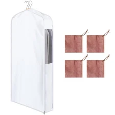 1 Set White Cotton Garment Bag, 40x24x6, Cedar Blocks, Moth, Suit, Coat