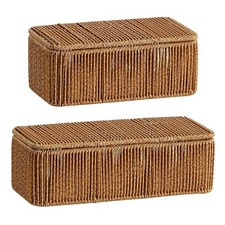 Panier de rangement en rotin tressé pour table de salon