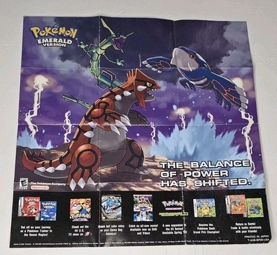 Pokemon Emerald Version Game Boy Advance GBA Insert POSTER ONLY | eBay