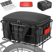 Bike Basket Rear for Men Women, Large Bicycle Rack Basket for Adult Bikes wit...