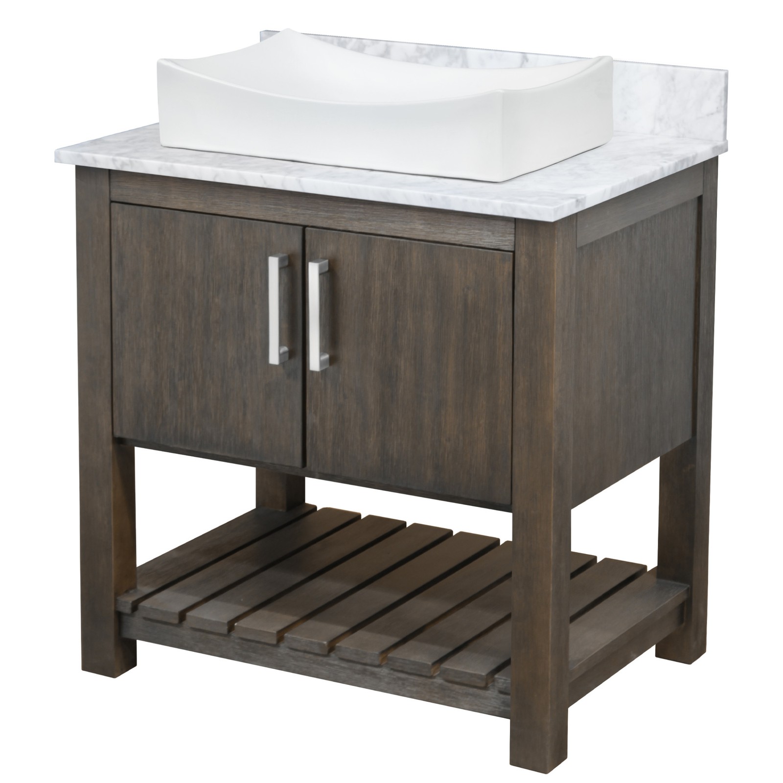 Miseno 36-Inch Ocean Breeze Vanity in Cafe Mocha with Carrara White Top