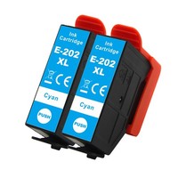 2 Cyan Xl Drucker Tintenpatronen Ersetzen Epson 202XLC Non-Oem / Kompatibel