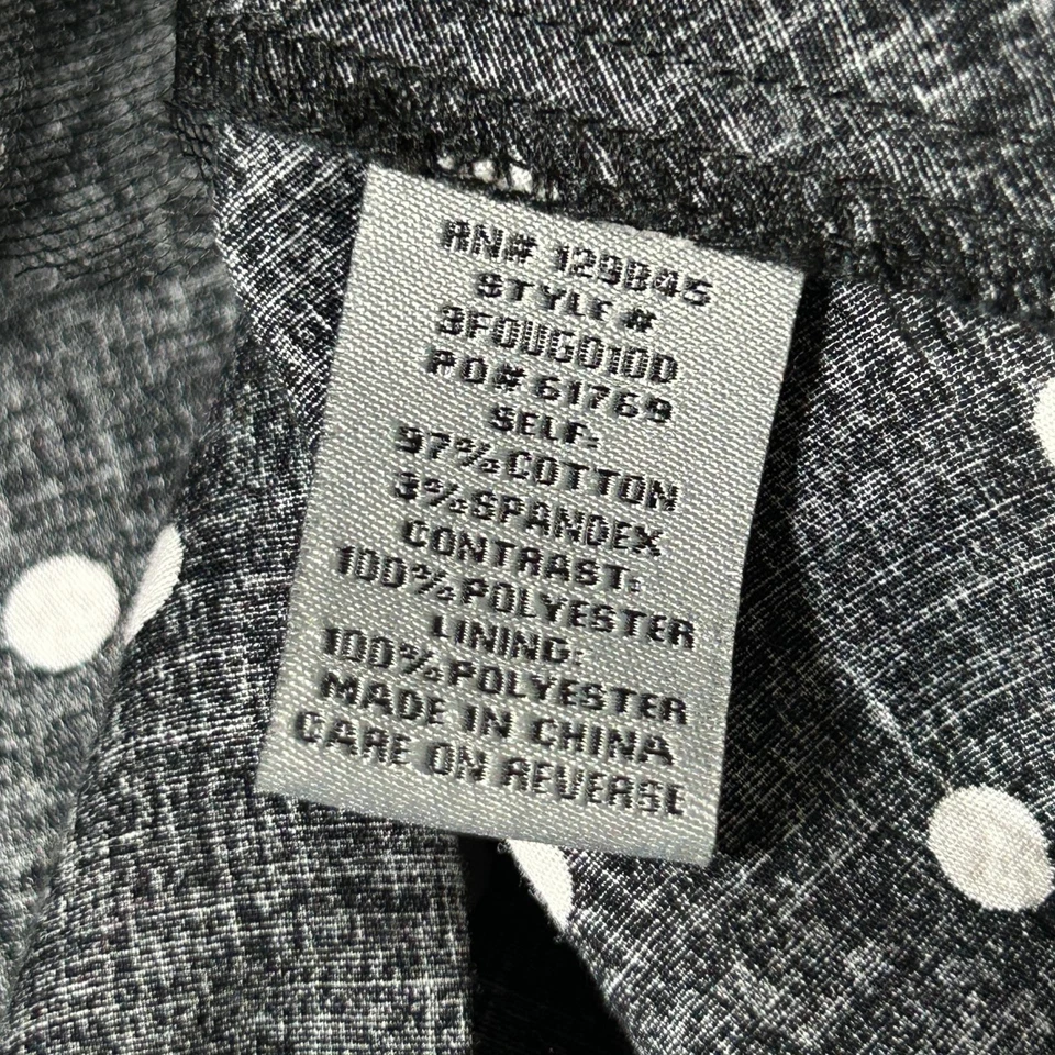 baileyblue Dress Women L Black White Polka Dot Sleeveless Collared Ruffle Button - Image 3 of 4