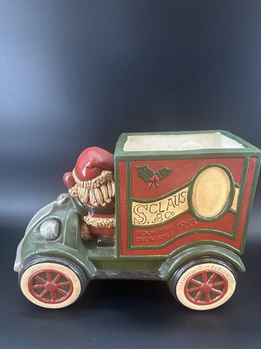 Vintage Holiday Ceramic Cookie Jar Car S.Claus & Co Vintage Colorful - Picture 2 of 14