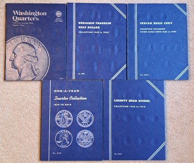 Lot of Vintage Whitman And Coin Albums Folders US Coins Empty No Coins