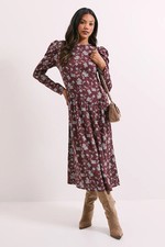 Dorothy Perkins Chocolate Midi Dress Womens Daywear Dresses