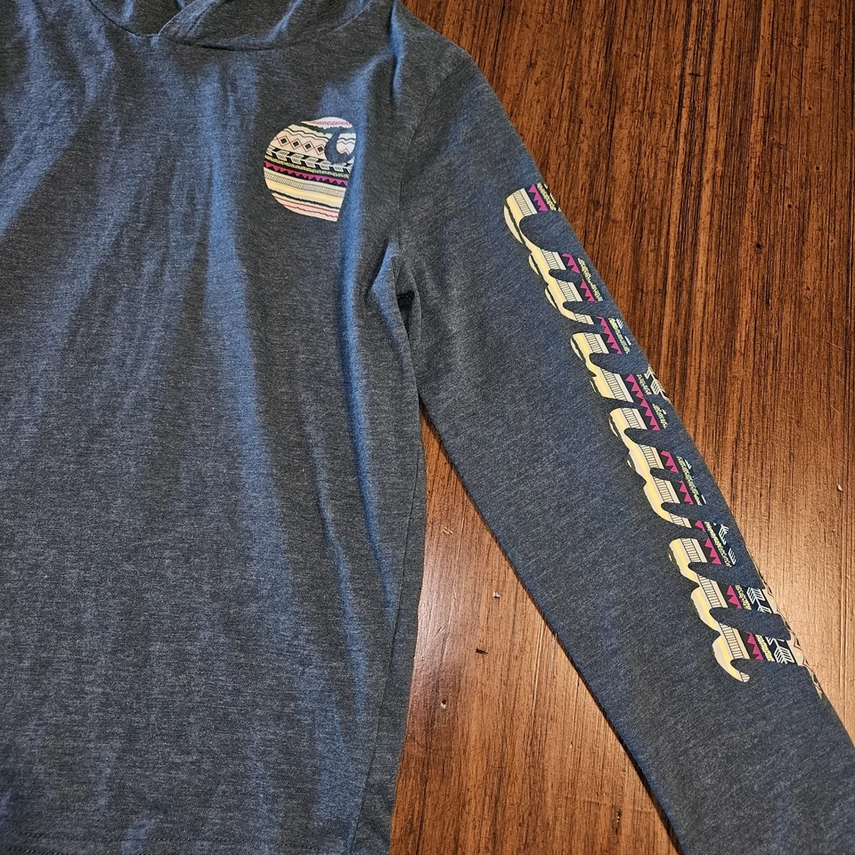 Carhartt Girls Knit Long Sleeve Hooded T-shirt  Blue Coral Heather Size 8 - Image 2 of 3