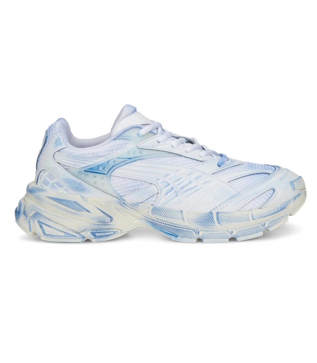 PUMA Velophasis Overdye Lace Up Mens Blue Sneakers Casual Shoes