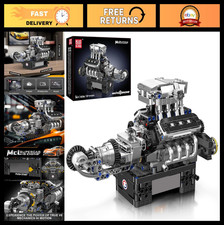 V8 Combustion Engine Model Kit - 8-Cylinder Petrol Engine Replica, 737 PCS Build