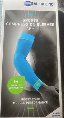 Bauerfeind Sports Compression Arm Sleeves Air Knit Medium Open Box Black