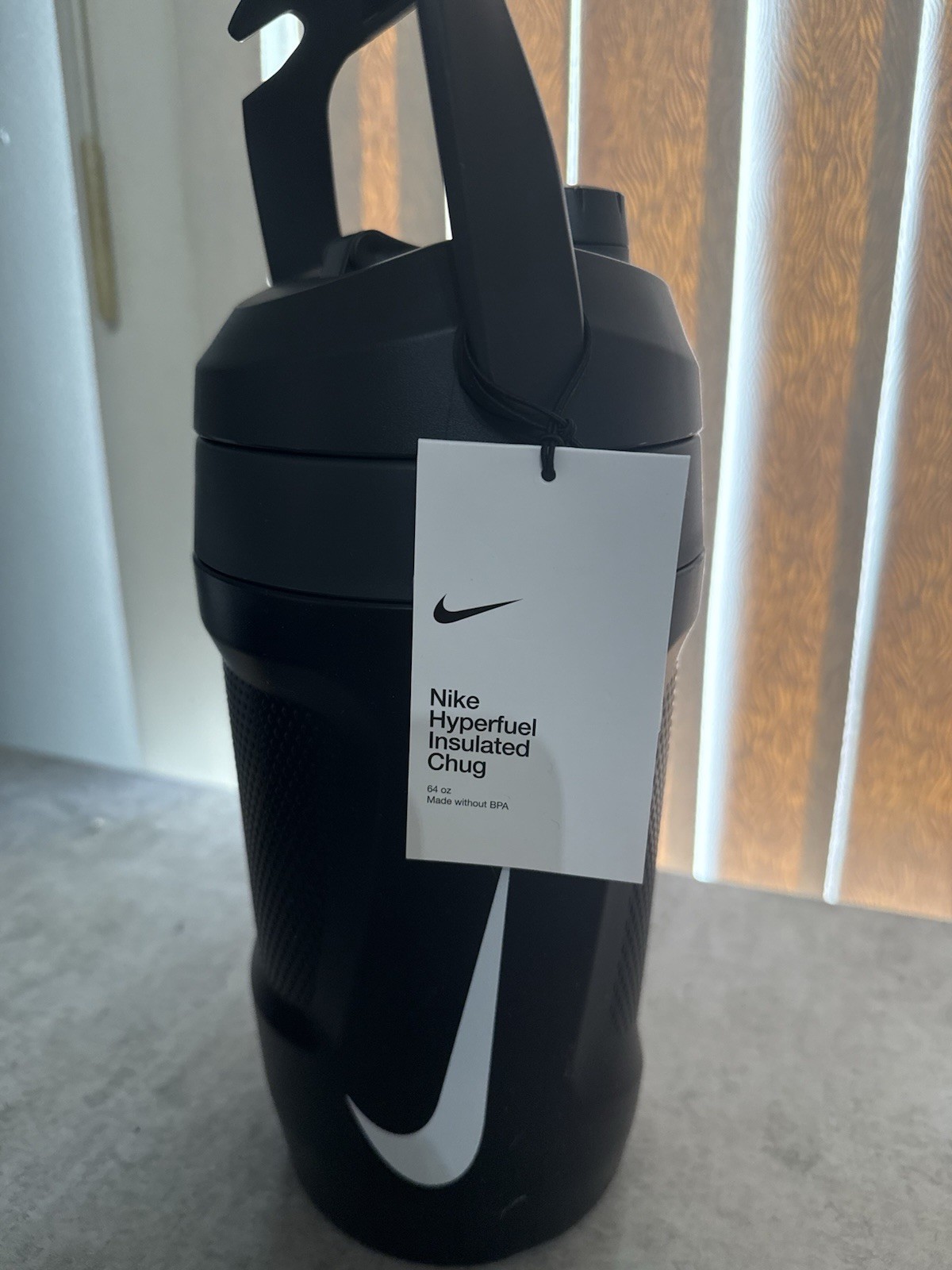 Nike Hyperfuel Chug Jug 64oz Insulated Water Bottle w/ Handle &ndash; Black &ndash; BPA Free