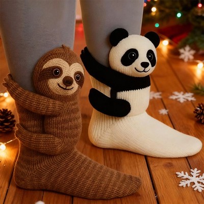 3D Cute Animals Socken Knitted Pattern Floor Socks Funny Warm Weihnachten Gifts