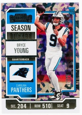 2023 Panini Contenders Bryce Young Cracked Ice Season Ticket Rookie Card RC /25
