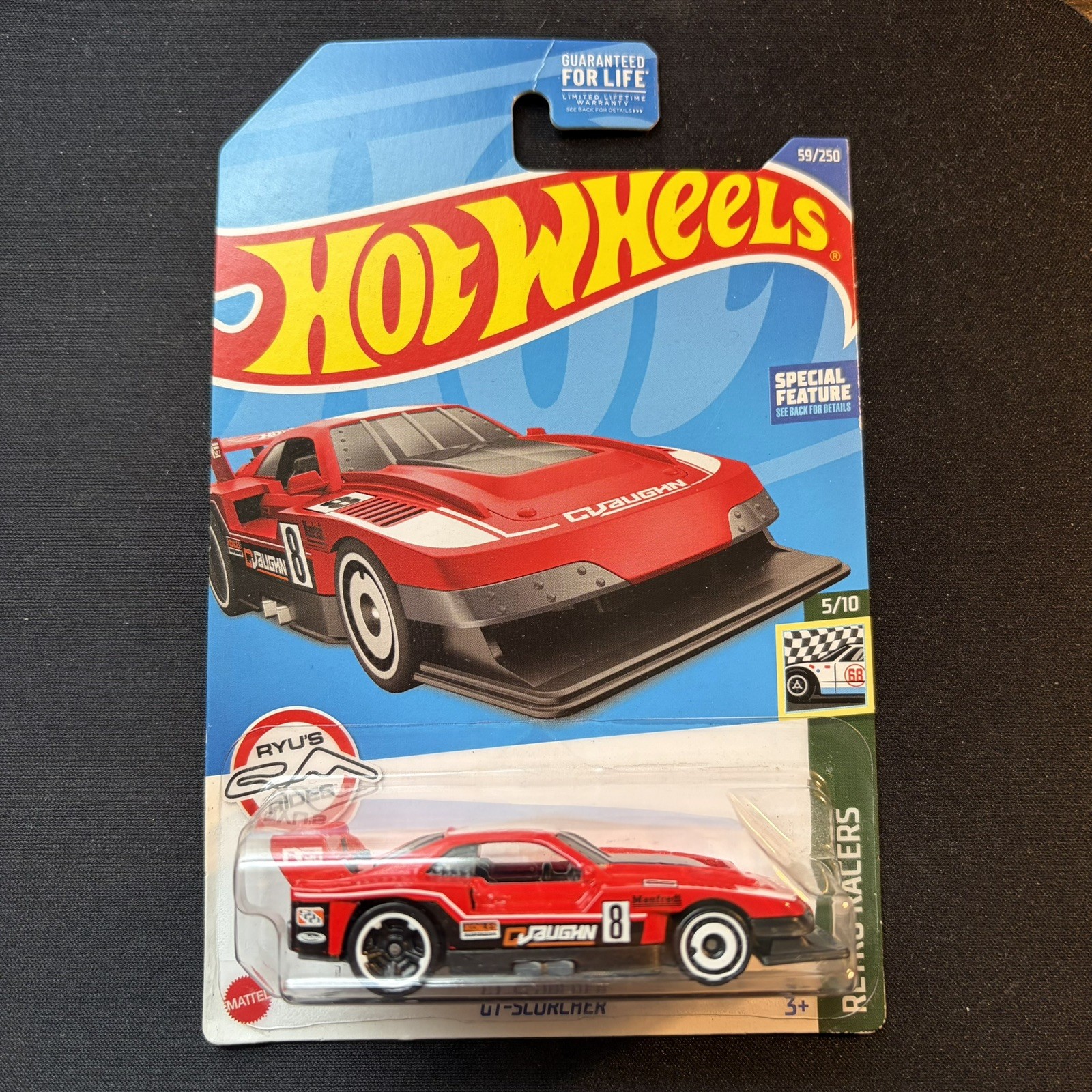 Hot Wheels GT Scorcher 2022 59/250 HW Retro Racers 5/10 Red White Wall Manfredi
