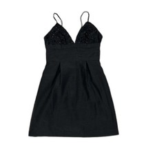Free People We Go Together V-neck Mini Dress Womens 0 Cocktail Party LBD Black